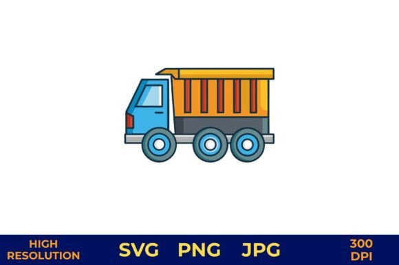Cartoon Dump Truck Illustration Graphics Freebies