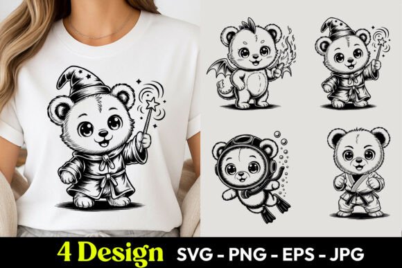 Cute Panda Character SVG PNG: Graphics for Local Business