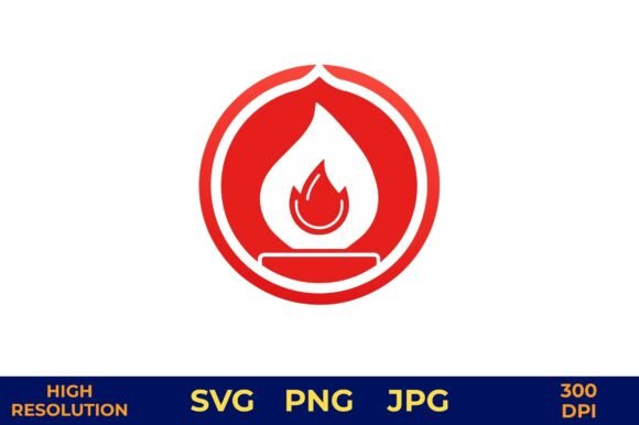 Fire Safety Icon in Red Circle