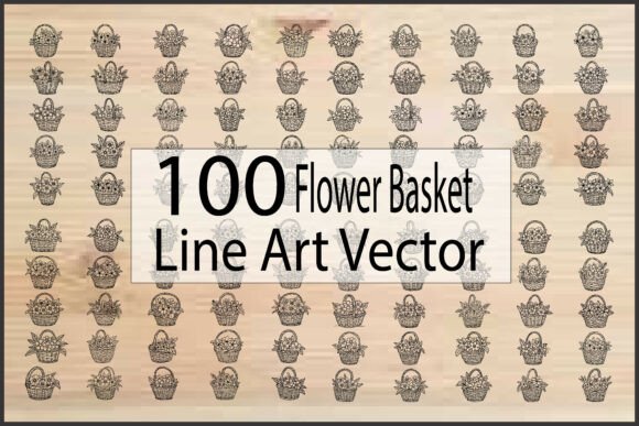 Flower Basket Line Art Vector: Graphics & Freebies for Creative Design
