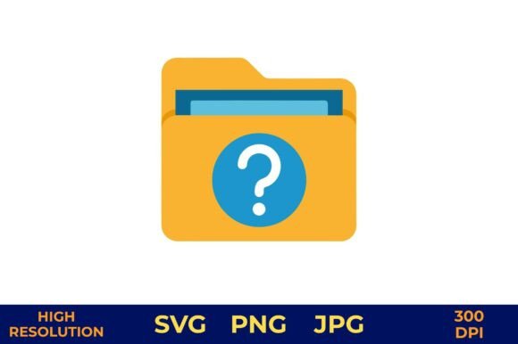 Folder Icon Showing Question Mark Symbol Graphics Freebies