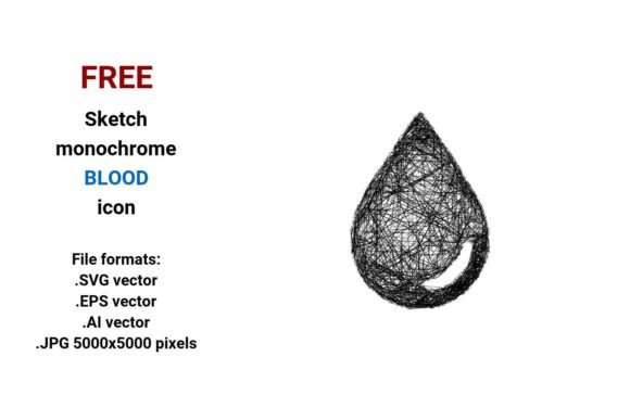 FREE Sketch Blood Icon Graphics
