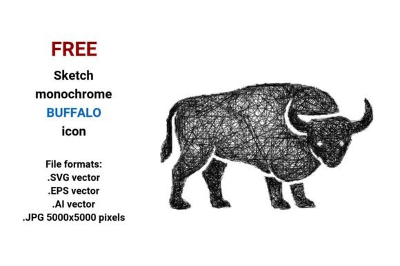 FREE Sketch Buffalo Icon Graphics