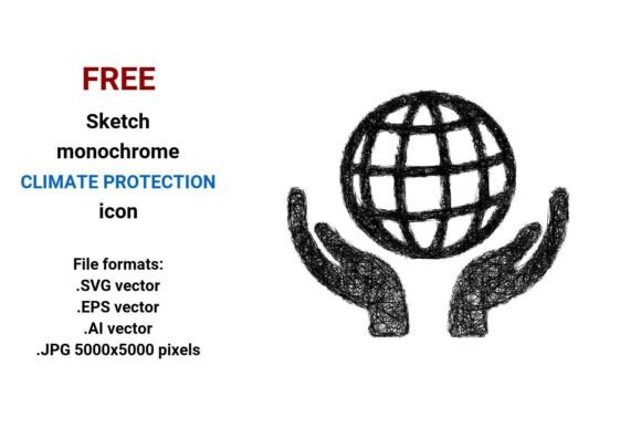 FREE Sketch Climate Protection Icon for Graphics and Freebies