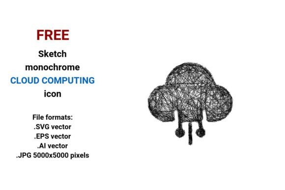 FREE Sketch Cloud Computing Icon for Graphics and Freebies