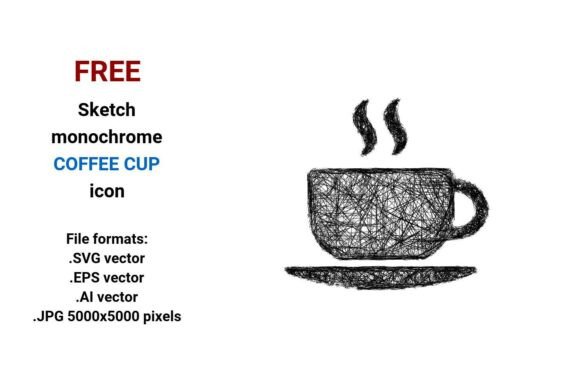FREE Sketch Coffee Cup Icon for Graphics and Freebies