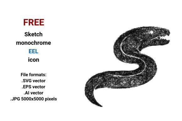 FREE Sketch Eel Icon Graphics