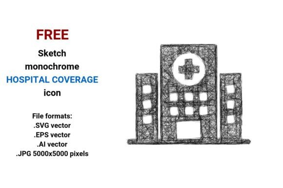 FREE Sketch Hospital Coverage Icon Graphics