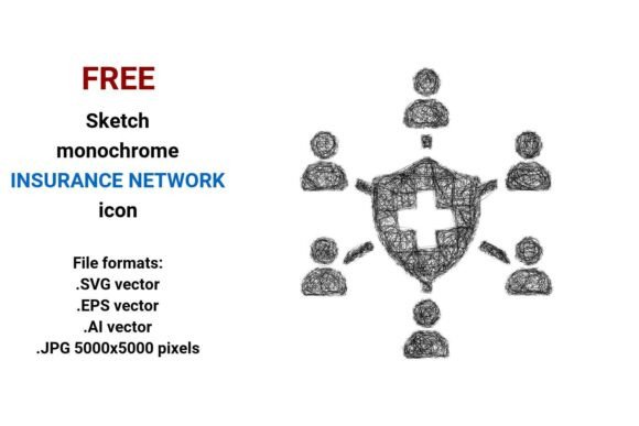 FREE Sketch Insurance Network Icon Graphics
