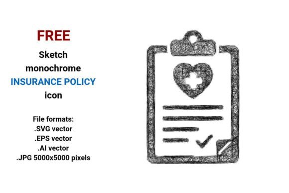 FREE Sketch Insurance Policy Icon Graphics