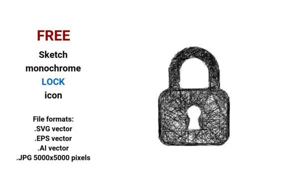 FREE Sketch Lock Icon Graphics for Freebies
