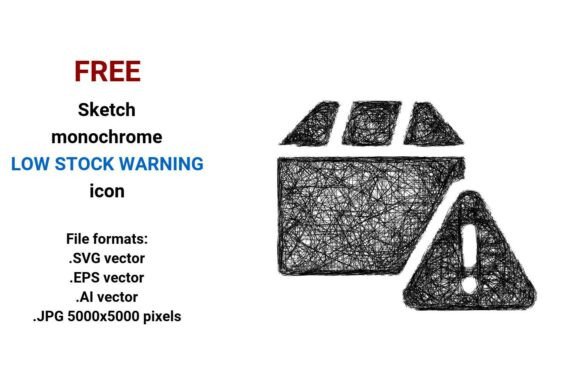 FREE Sketch Low Stock Warning Icon Graphics