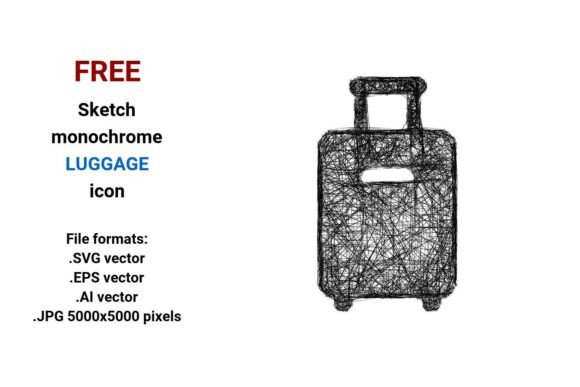 FREE Sketch Luggage Icon for Graphics and Freebies