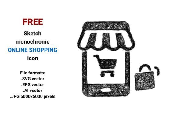 FREE Sketch Online Shopping Icon Graphics