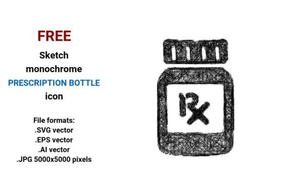 FREE Sketch Prescription Bottle Icon