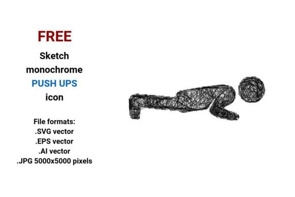 FREE Sketch Push Ups Icon Graphics Freebies