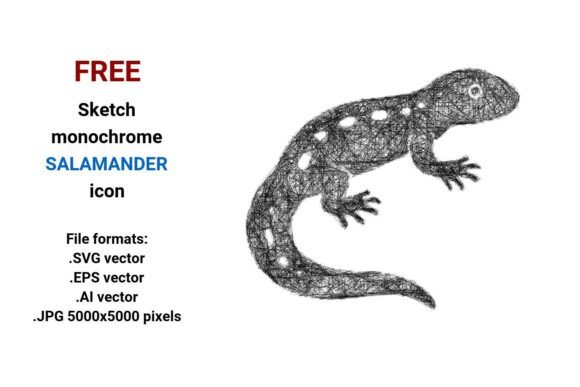 FREE Sketch Salamander Icon for Graphics and Freebies