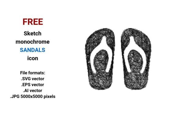 FREE Sketch Sandals Icon for Graphics and Freebies