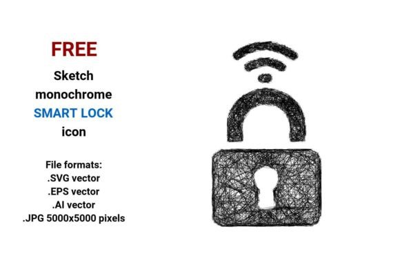 FREE Sketch Smart Lock Icon Graphics