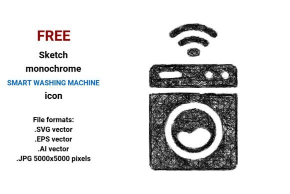 FREE Sketch Smart Washing Machine Icon: Graphics for Real Projects