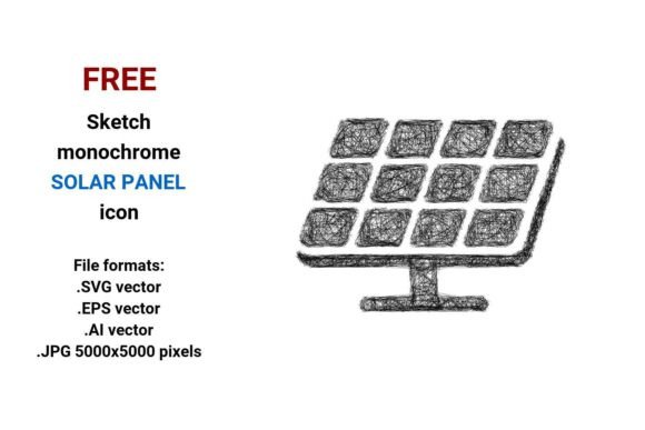 FREE Sketch Solar Panel Icon Graphics
