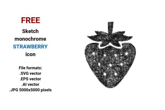 FREE Sketch Strawberry Icon Graphics