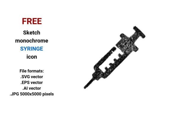 FREE Sketch Syringe Icon for Graphics and Freebies