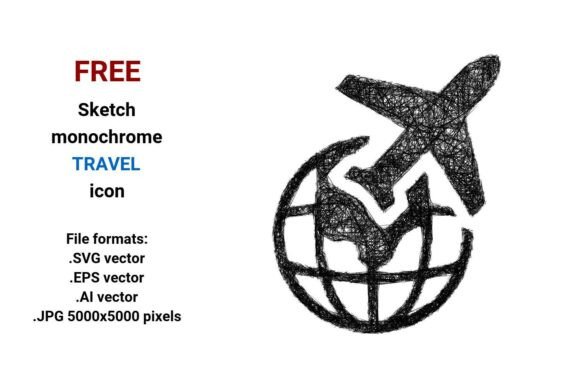 FREE Sketch Travel Icon Graphics for Freebies