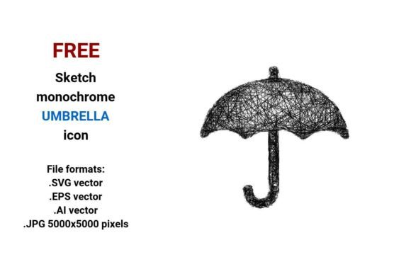 FREE Sketch Umbrella Icon for Graphics and Freebies