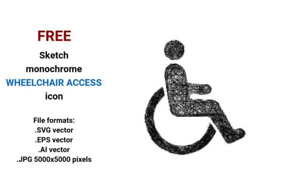 FREE Sketch Wheelchair Access Icon Graphics