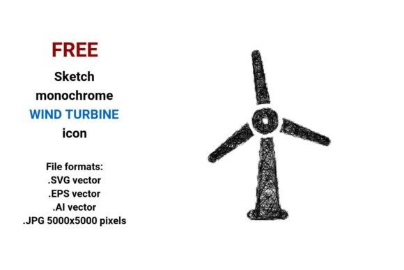 FREE Sketch Wind Turbine Icon