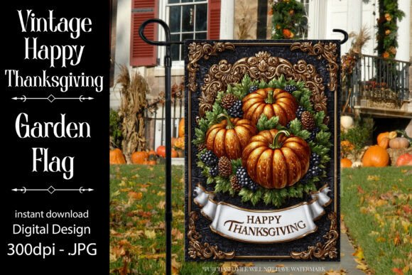 Happy Thanksgiving Garden Flag, F31: Graphics & Crafts for Content Creation
