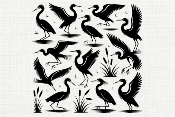 Heron Silhouette Art