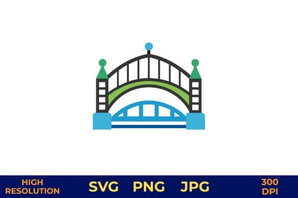 Modern Arch Bridge Vector Illustration Graphics Freebies