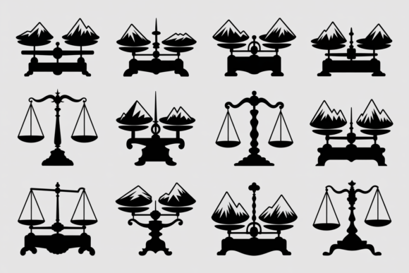 Mountain Scales Clipart Set