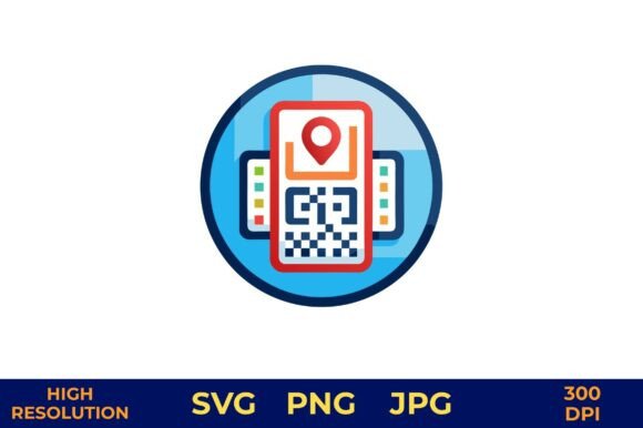 QR Code and Download Icon Vector Design