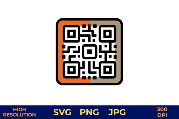 QR Code Vector Icon on Colored Graphics Freebies