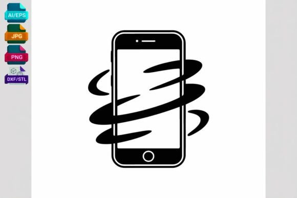 Smartphone Swirl Icon Vector Graphic