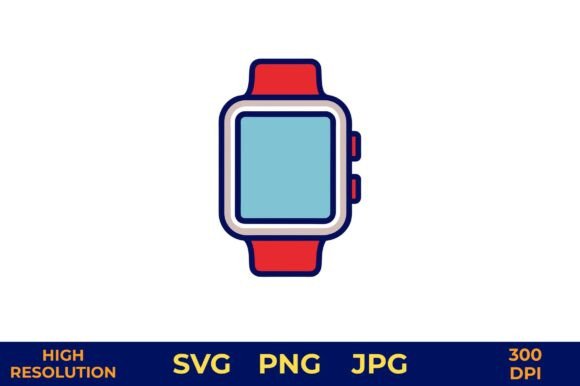 Smartwatch Icon in Vibrant Colors Vector: Graphics for Creative Projects