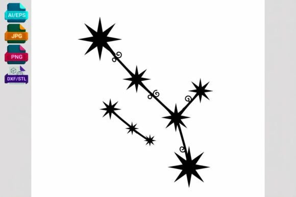 Taurus Constellation SVG Star Black